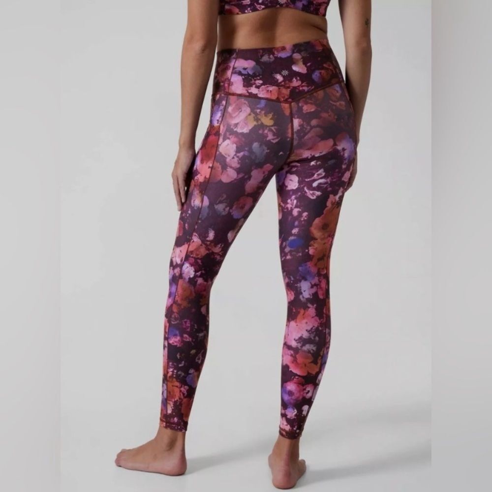 Athleta Salutation Stash Pocket Il Printed Tight Dappled Bloom Multi Size XS